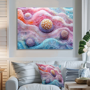 Colorful Sea Urchin And Lavender Coral - Sea Urchin Wall Decor